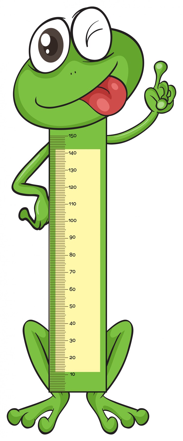 Free Vector board measuring height shape of frog