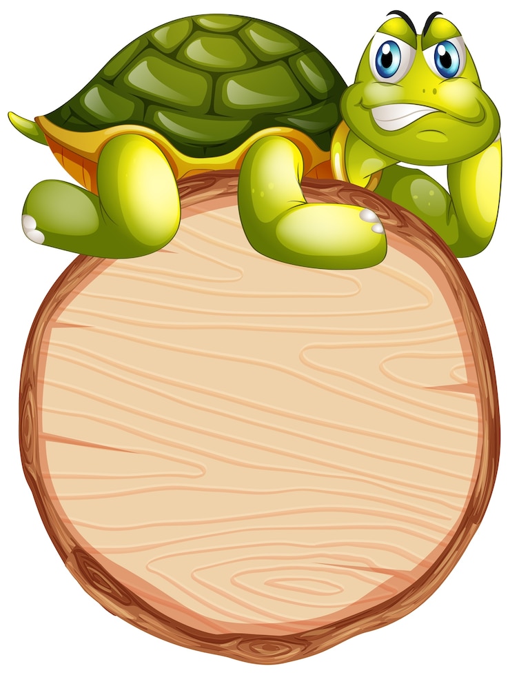 मुफ़्त वेक्टर board template with cute tortoise on white background