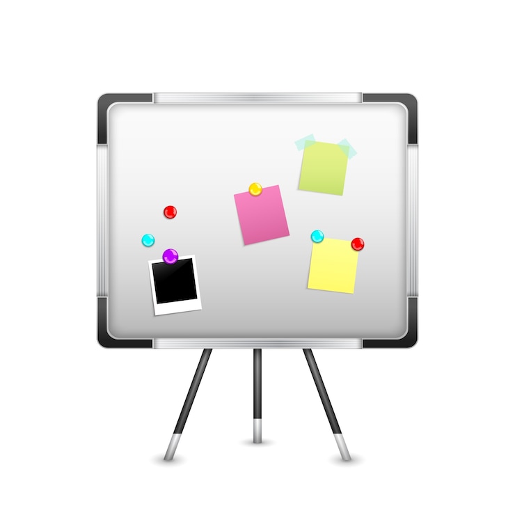 Free Vector board with notice and magnet