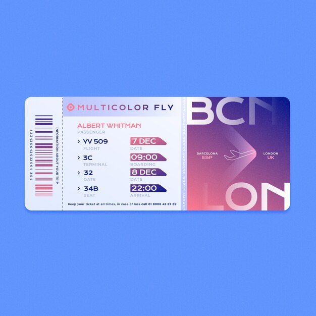 Boarding pass template design