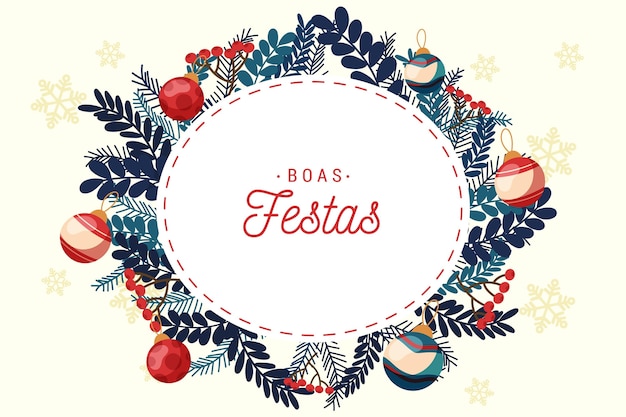 Boas festas con i rami degli alberi