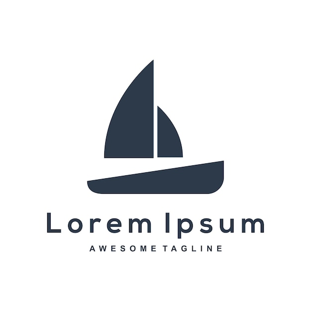 Бесплатное векторное изображение Логотип лодки силуэт