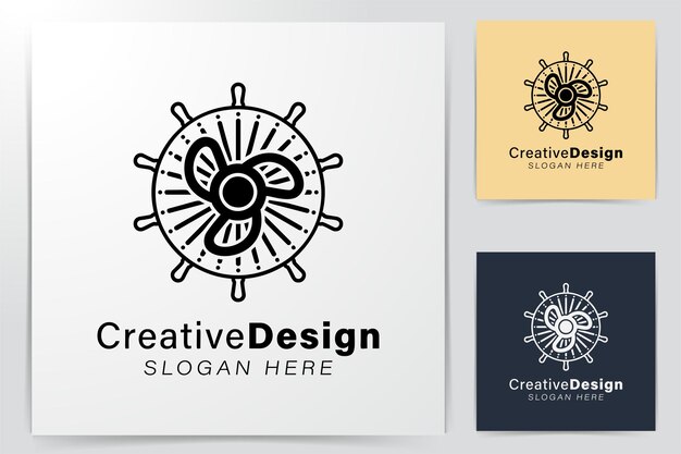 Лодка рулевой, морской, морской и гребной логотип Идеи. Дизайн логотипа вдохновения. Шаблон векторные иллюстрации. Изолированные на белом фоне