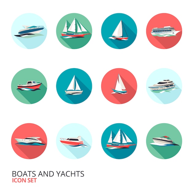 Boats Icons Set