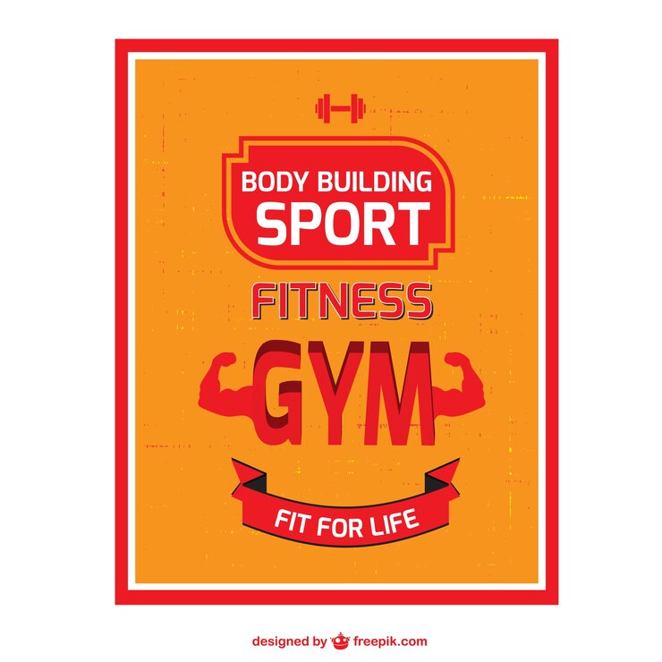 Free Vector body building sport poster