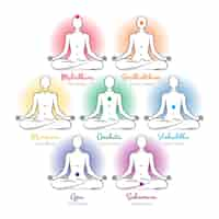 Free vector body chakras collection