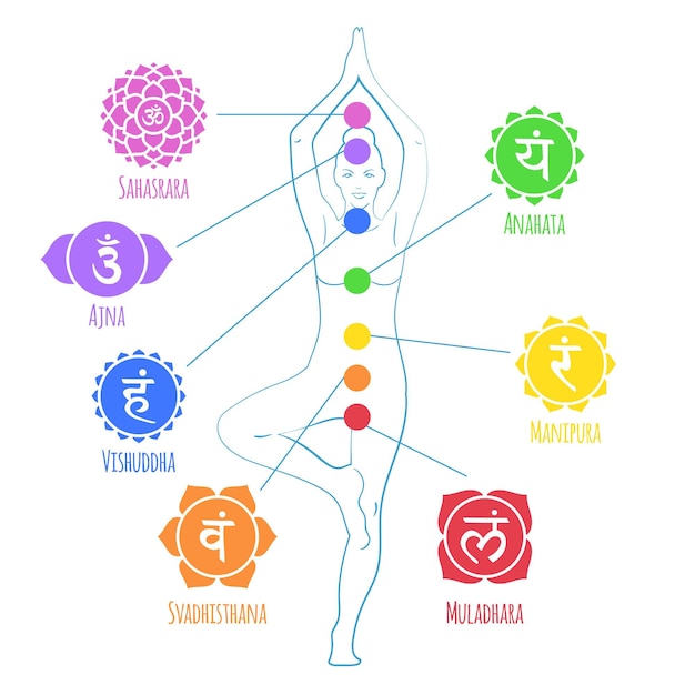 Body chakras illustration