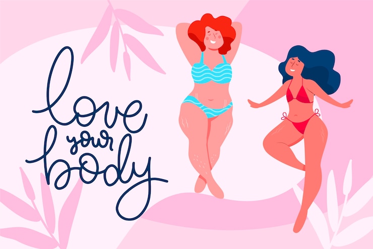 Free Vector body positive lettering background