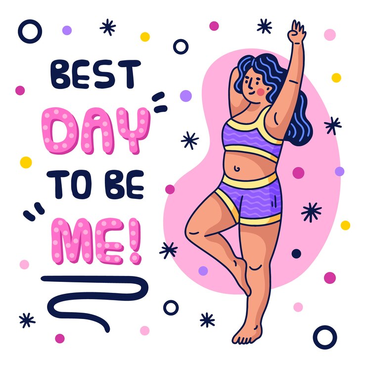 Free Vector body positive lettering message concept