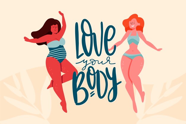 Body positive lettering wallpaper