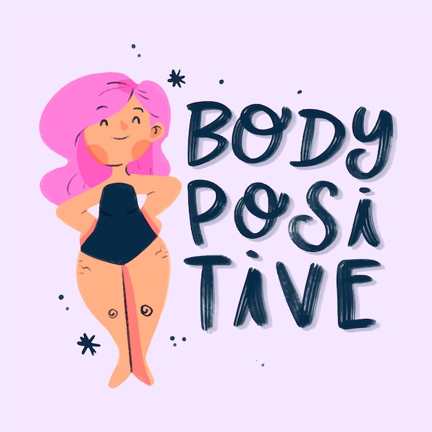 Free vector body positive lettering