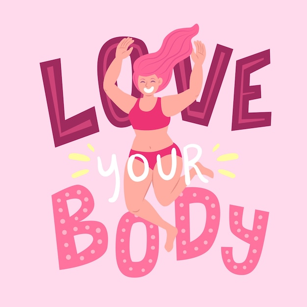 Free vector body positive lettering