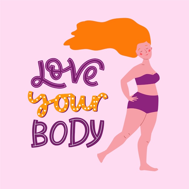 Free vector body positive lettering