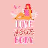 Free vector body positive lettering