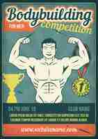 Vettore gratuito competizione di bodybuilding