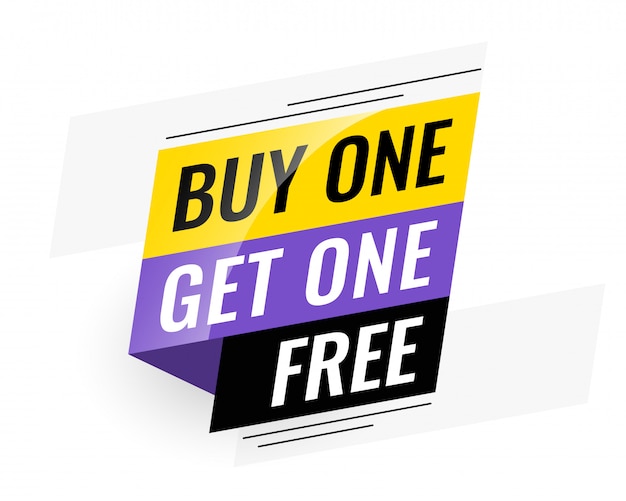 Bogo (buy one get one) free sale banner