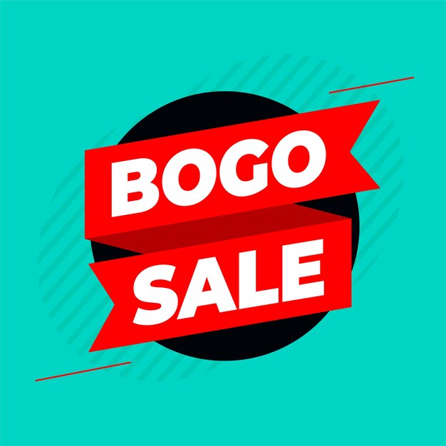 Bogo buy one get one sale ribbon banner