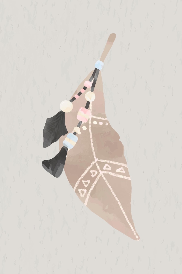 Free Vector bohemian style feather logo vector