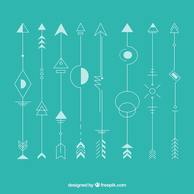 Free vector boho arrows pack