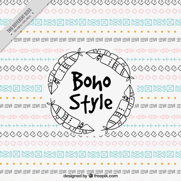 Boho background with geometric drawings