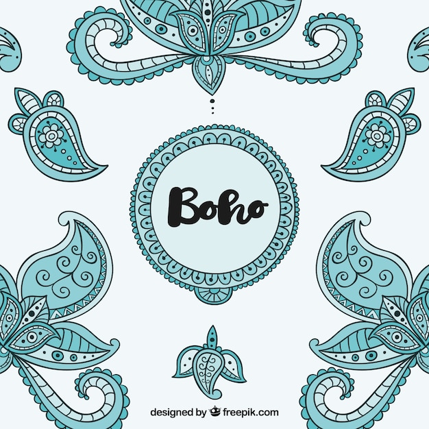 Free vector boho background with hand drawn style