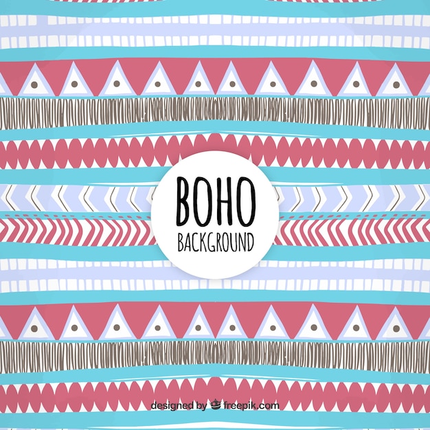 Free vector boho background with hand drawn style