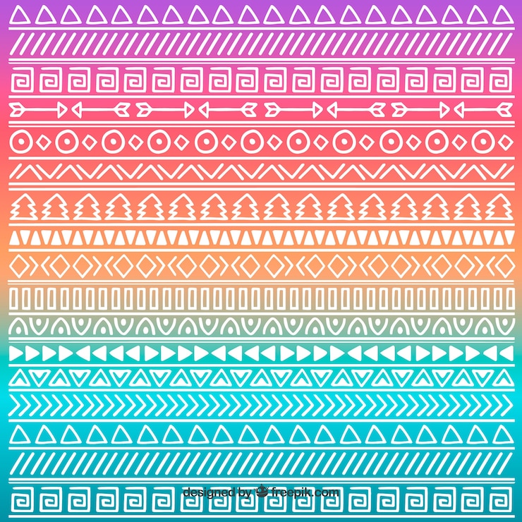 Free Vector boho background with hand drawn style