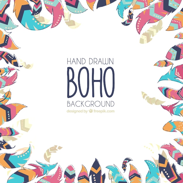 손으로 그린 스타일 Boho 배경