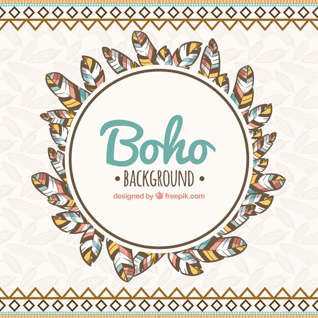 Free vector boho background with hand drawn style