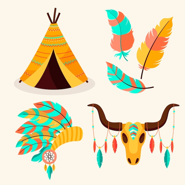 Free vector boho element collection