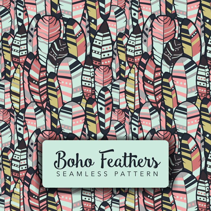 Free Vector boho feathers pattern