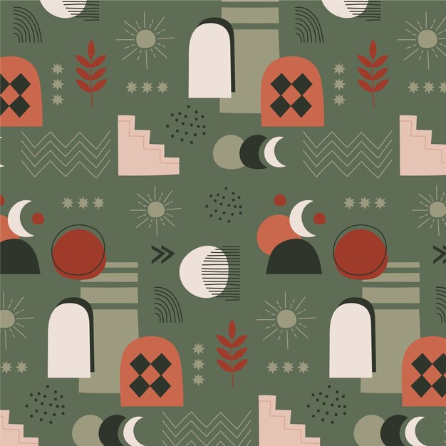 Free vector boho geometric pattern design