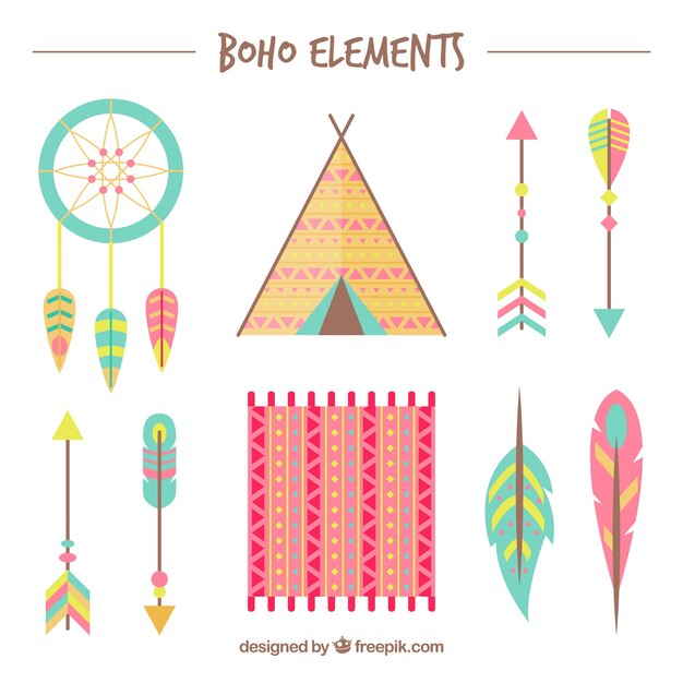 Boho ornaments set 