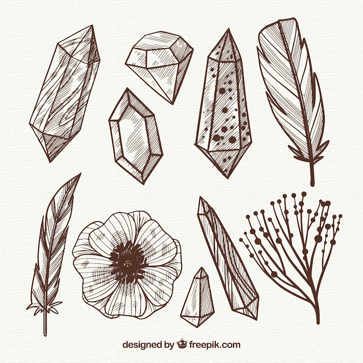 Free Vector boho ornaments set 