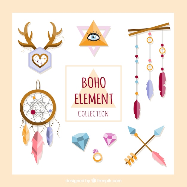 Boho ornaments set 