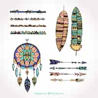 Free vector boho ornaments set