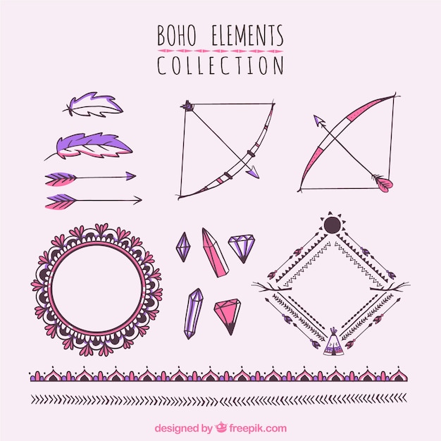 Free vector boho ornaments set