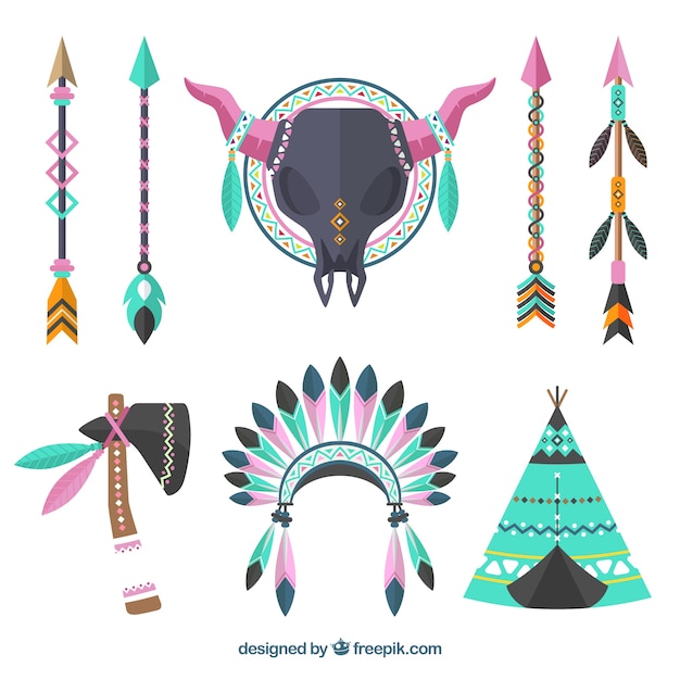 Free vector boho ornaments set