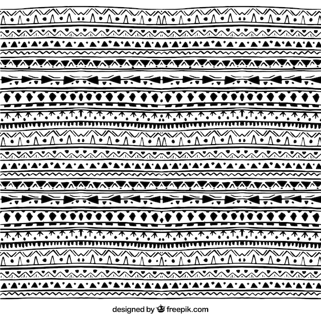 Free vector boho pattern with black elements