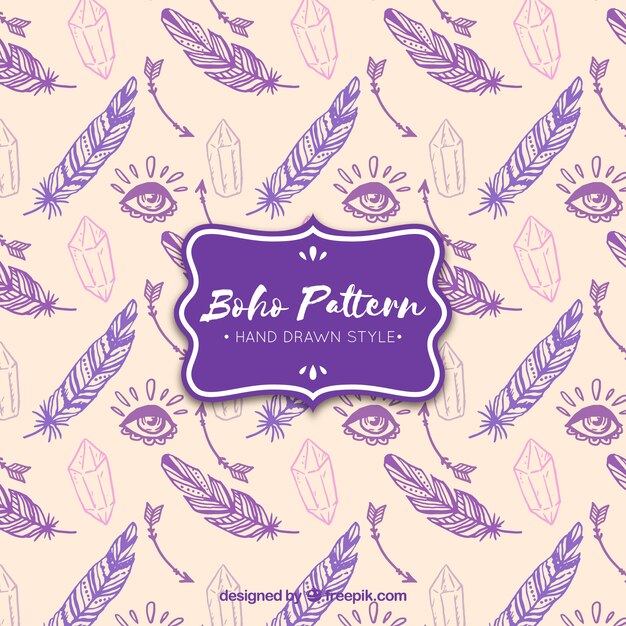 Boho pattern with hippie style