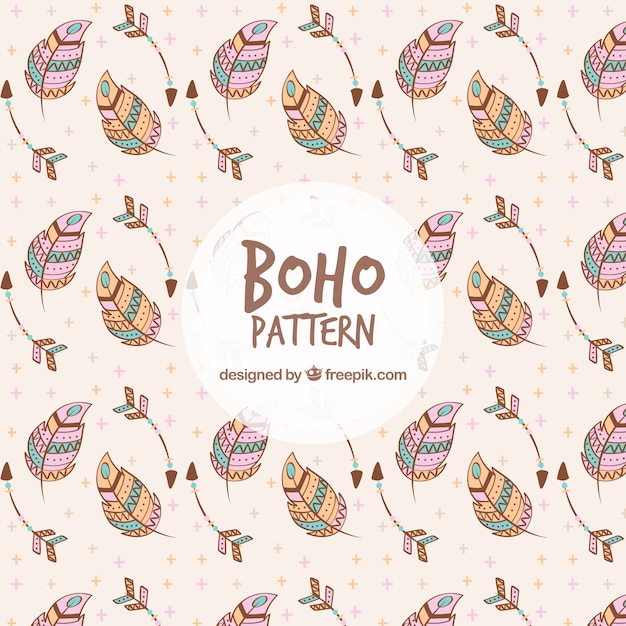 Boho pattern with hippie style