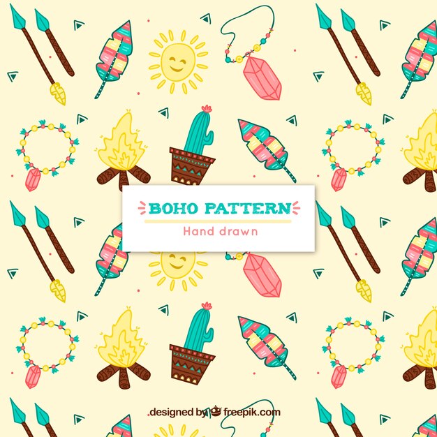 Boho pattern with hippie style