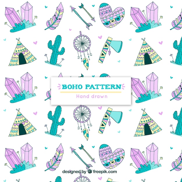 Boho pattern with hippie style