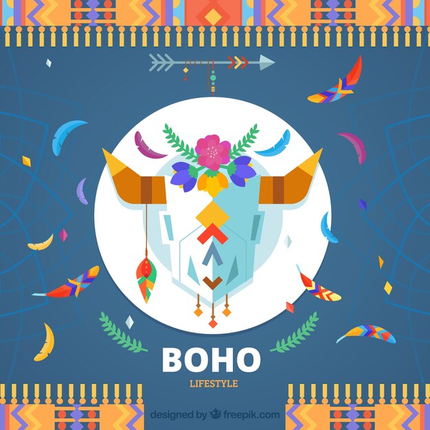 Free Vector | Boho style background with flat design