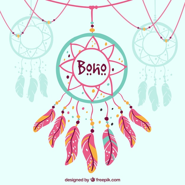 평면 디자인으로 Boho 스타일 배경