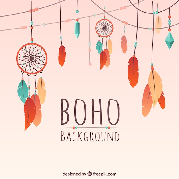 Boho style background with flat design