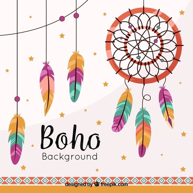 Boho style background with flat design