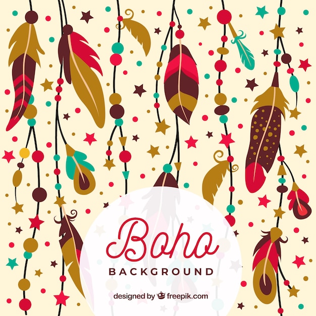 Free vector boho style background with flat design