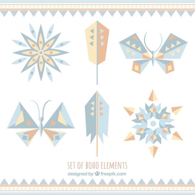 Free vector boho style elements set