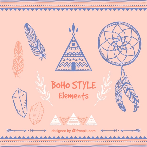 Free vector boho style elements